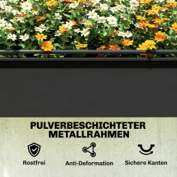 Korkea viljelylaatikko kasvihuonekuvulla 100 x 49 x 136 cm muovi/metalli musta