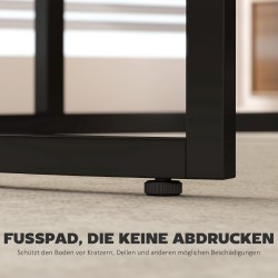 Sohvapöytäsarja 2 kpl, pyöreät pinottavat sohvapöydät, metalli ja MDF, musta