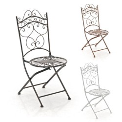 Indra-tuoli nostalginen rautainen puutarhatuoli antiikkipatinalla käsintehty