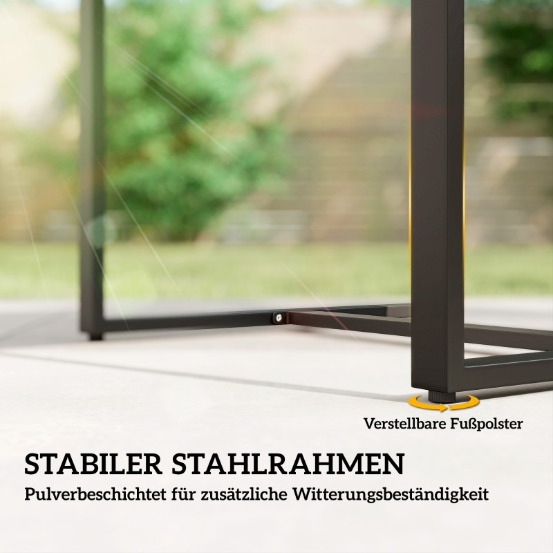 Rottinki bistrosetti ulkokäyttöön, 3-osainen puutarhakalustesetti, 2 tuolia ja pöytä, musta/harmaa