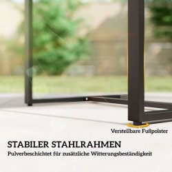 Polyrottinkinen bistrosetti parvekkeelle, 3-osainen puutarhakalustesetti, musta / tummanharmaa