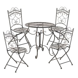 Indra-tuoli nostalginen rautainen puutarhatuoli antiikkipatinalla käsintehty