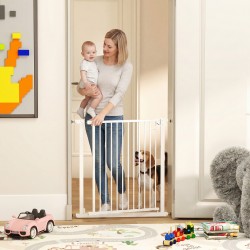 Turvaportti lapsille ja lemmikeille ilman porausta teräs 76–80 x 76 cm valkoinen