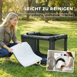 Taitettava koiran kuljetuslaatikko Oxford-kangasta 76 x 54 x 54 cm max 20 kg armeijanvihreä