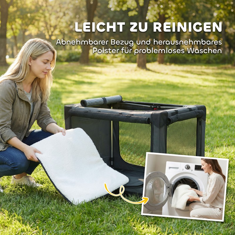 Taitettava koiran kuljetuslaatikko Oxford-kangasta 76 x 54 x 54 cm max 20 kg armeijanvihreä