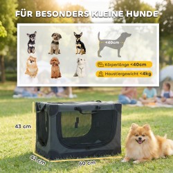 Taittuva koirankuljetuslaatikko pienille koirille 60x42x43 cm, Oxford-kangas, armyvihreä