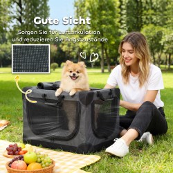 Taittuva koirankuljetuslaatikko pienille koirille 60x42x43 cm, Oxford-kangas, armyvihreä