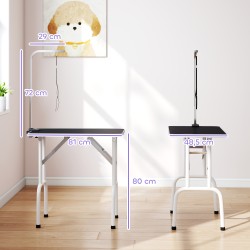 Koirien trimmipöytä teräksisellä rungolla 81 x 48,5 x 80 cm musta