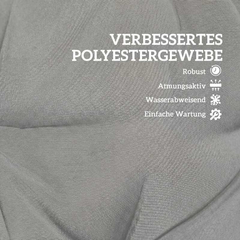 Ulkotuolin istuinpehmuste selkänojalla ja nauhoilla 120 x 50 x 8 cm 2 kpl vaaleanharmaa