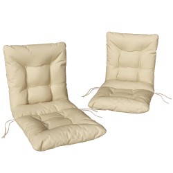 Ulkotuolin istuintyyny selkänojalla vesitiivis polyesteri 120 x 50 x 8 cm 2 kpl beige