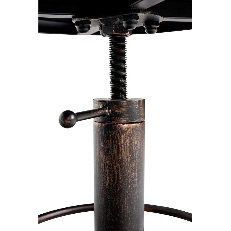 Säädettävä teollinen baarijakkara pehmustetulla istuimella ja jalkatuella