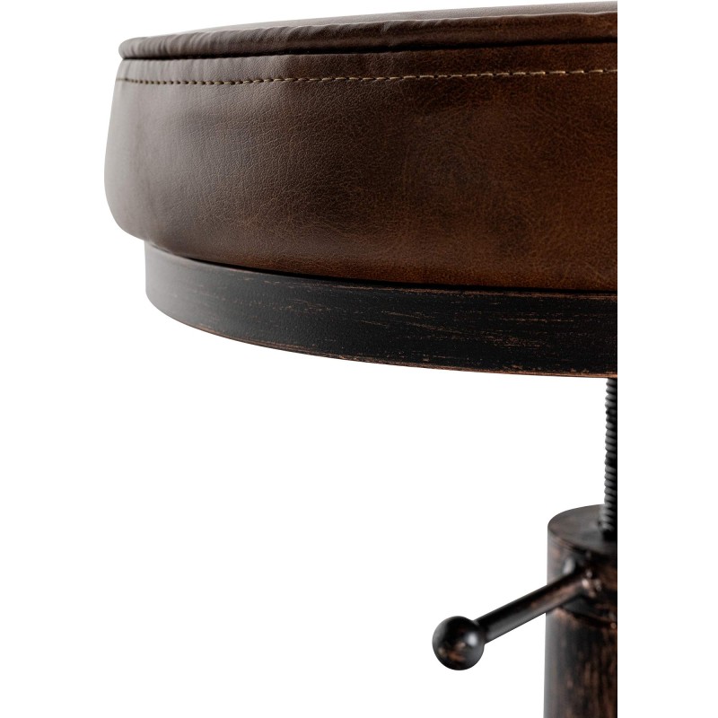 Säädettävä teollinen baarijakkara pehmustetulla istuimella ja jalkatuella