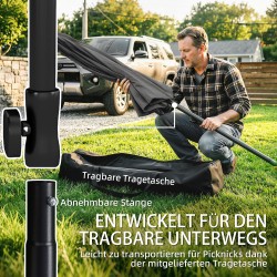 Parvekeaurinkovarjo suorakulmainen 183x122x222 cm metallirunko tummanharmaa