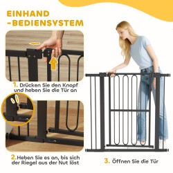 Koiraportti ilman porausta, teräs, säädettävä leveys 76–104 cm, korkeus 94 cm, musta