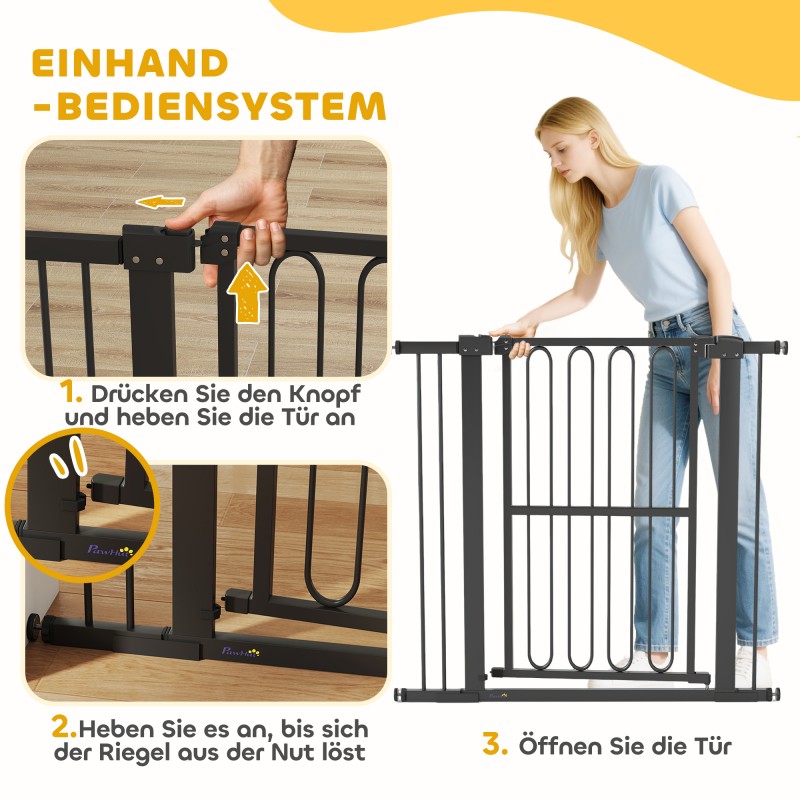 Koiraportti ilman porausta, teräs, säädettävä leveys 76–104 cm, korkeus 94 cm, musta