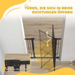 Koiraportti ilman porausta, teräs, säädettävä leveys 76–104 cm, korkeus 94 cm, musta