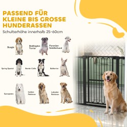 Koiraportti ilman porausta, teräs, säädettävä leveys 76–104 cm, korkeus 94 cm, musta