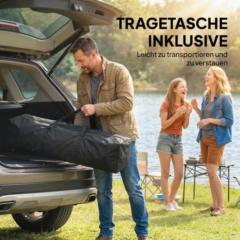 Kokoontaitettava puutarhateltta 3x3 m, vedenpitävä talvikäyttöön, UV 50+, metalli, tummanharmaa+valkoinen