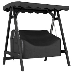 Puutarhakeinun suojus 2 hengen 420D Oxford kangas vedenpitävä ja UV suojattu 142 x 76 x 81 cm musta