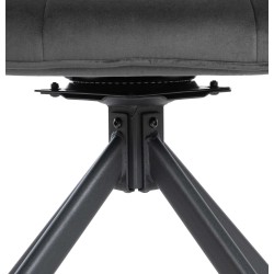 Westport samettinen pyörivä ruokapöydän tuoli metallisilla jaloilla