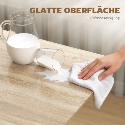 Taitettava ruokapöytä pyörillä ja jarruilla, teräsrunko ja tammisävyinen kansi 120 x 80 cm