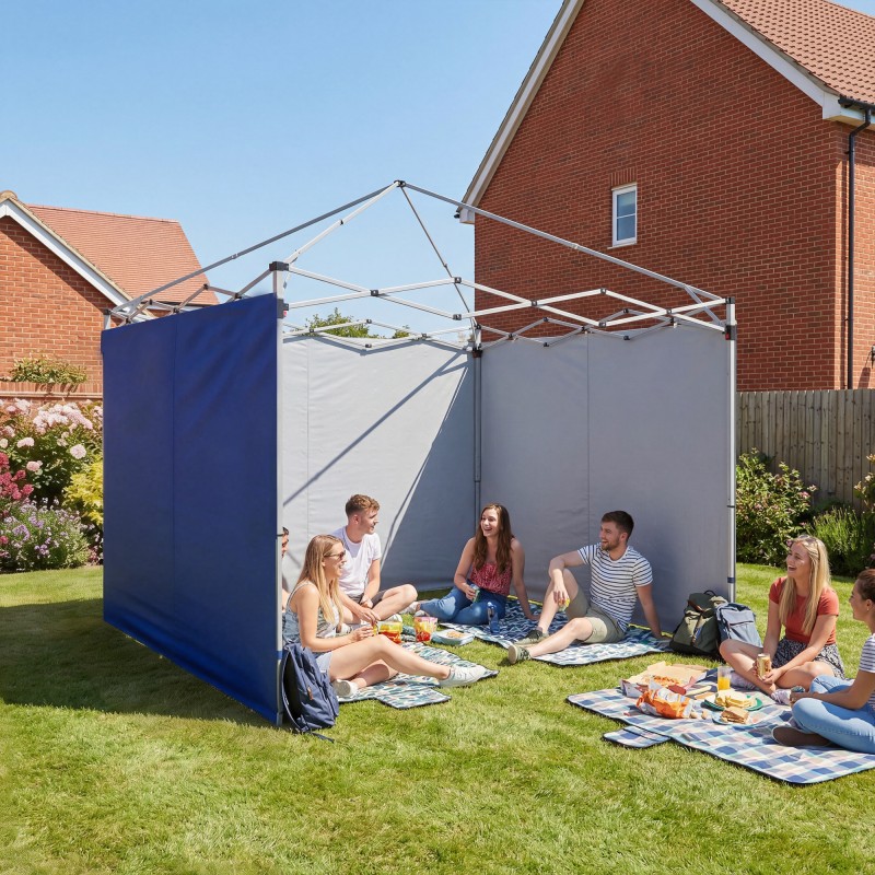 Paviljongin sivuseinäsetti 3 x 3 m, 3-osainen, 210D Oxford, tummansininen