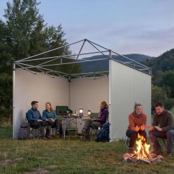 Paviljongin sivuseinät 3 x 3 m, 3-osainen setti, 210D Oxford-kangas, vaaleanharmaa