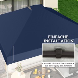 Paviljonkikatos varakatto 3 x 3 m UV50+ vedenpitävä 210D Oxford, sininen