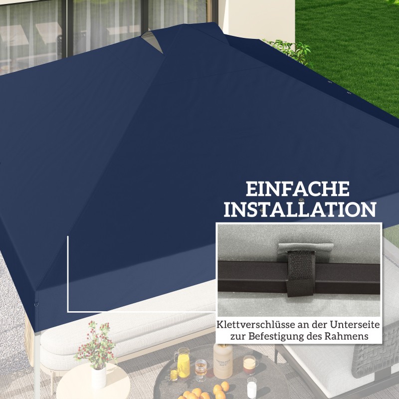 Paviljonkikatos varakatto 3 x 3 m UV50+ vedenpitävä 210D Oxford, sininen