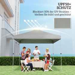 Paviljongin kattokate 3x3 m UV50+ vedenpitävä vaihto-osa, vaaleanharmaa