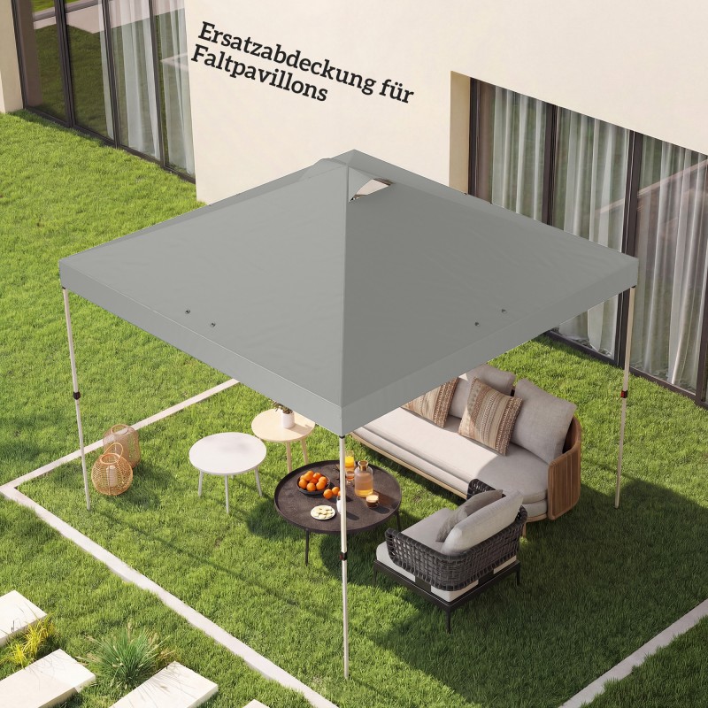 Paviljongin kattokate 3x3 m UV50+ vedenpitävä vaihto-osa, vaaleanharmaa