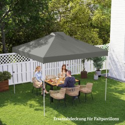 Paviljongin kattokate 3x3 m UV50+ vedenpitävä vaihto-osa, vaaleanharmaa