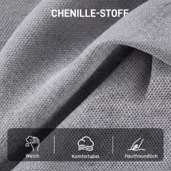 Kääntyvä nojatuoli lukutuoli chenille-verhoilu leveä istuin 70 cm metallijalat vaaleanharmaa