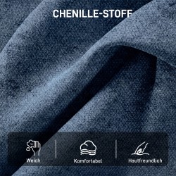 Kääntyvä lepotuoli lukutuoli chenilleverhoilu leveä istuin metallijalat tummansininen