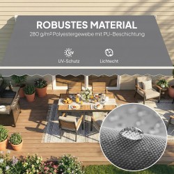 Markiisin vaihtokangas terassikatokseen polyesteri 3,5 x 2,5 m tummanharmaa UPF 50+