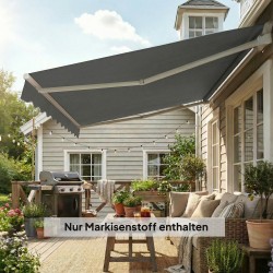 Markiisin vaihtokangas terassikatokseen polyesteri 3,5 x 2,5 m tummanharmaa UPF 50+