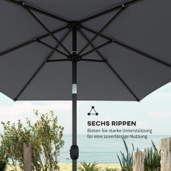 Aurinkovarjo parvekkeelle 300 x 200 cm kallistettava suorakulmainen kampimekanismilla tummaharmaa