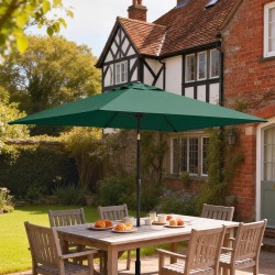 Aurinkovarjo parvekkeelle 300 x 200 cm kallistettava suorakulmainen kampimekanismilla vihreä