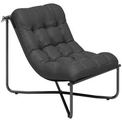 Ulkolepotuoli puutarhaan teräsrungolla ja pehmusteella 76x92x76 cm tummanharmaa