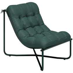 Puutarhatuoli pehmusteella teräsrunko ja hengittävä verkko 76 x 92 x 76 cm tummanvihreä