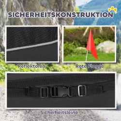 Koiran pyöräkärry taittuva heijastimilla ja turvalipulla 138×70×89 cm sininen