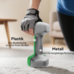 Käsipainosetti 1–4 kg, 8 kpl kuusikulmaiset käsipainot säilytystelineellä, metalli-muovi, moniväri