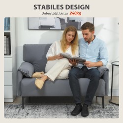 2-istuttava sohva samettimainen kangas 127 cm harmaa