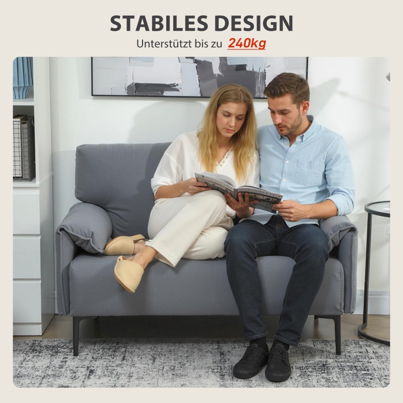 2-istuttava sohva samettimainen kangas 127 cm harmaa