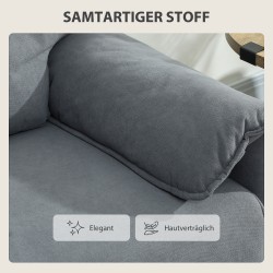 2-istuttava sohva samettimainen kangas 127 cm harmaa