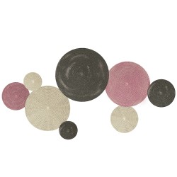 Metallinen seinäkoriste 8 levyn disk design 110 x 58 cm monivärinen