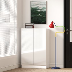 Kenkäkaappi 5 tasoa noin 20 parille, lastulevy/MDF, 72x34,5x103 cm, valkoinen