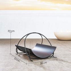 Polttopuuteline sisäkäyttöön metalli 51 x 38 x 33 cm geometrinen, musta