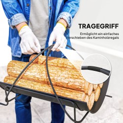 Polttopuuteline sisäkäyttöön metalli 51 x 38 x 33 cm geometrinen, musta