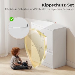 Lukittava teräksinen asiakirjakaappi vetolaatikolla, säädettävät hyllyt, 80 x 40 x 95 cm, valkoinen